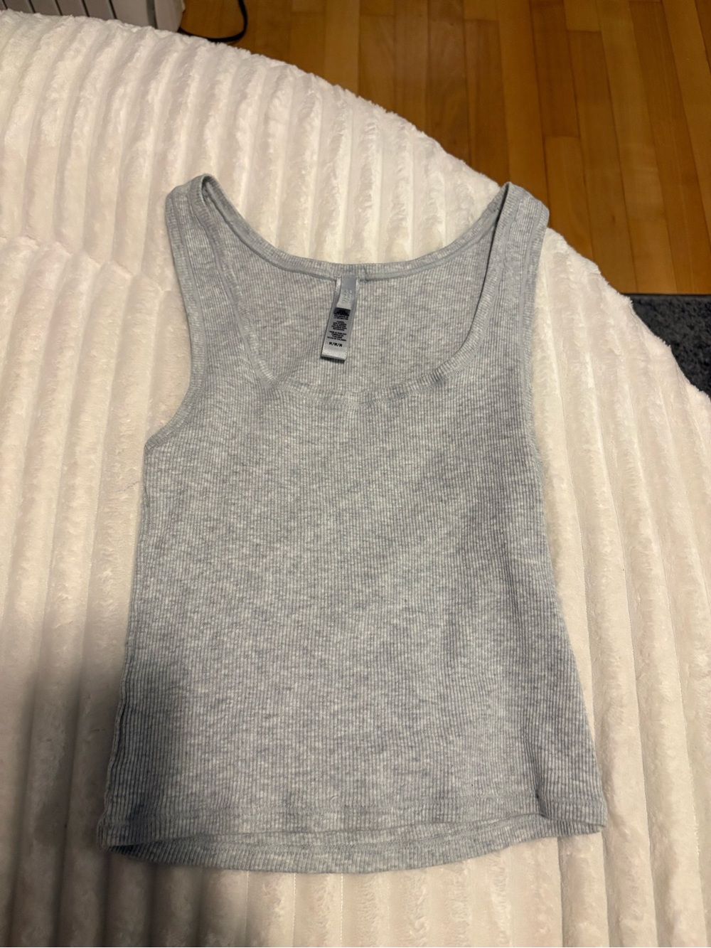 SKIMS Light Gray Ribbed Tank Top